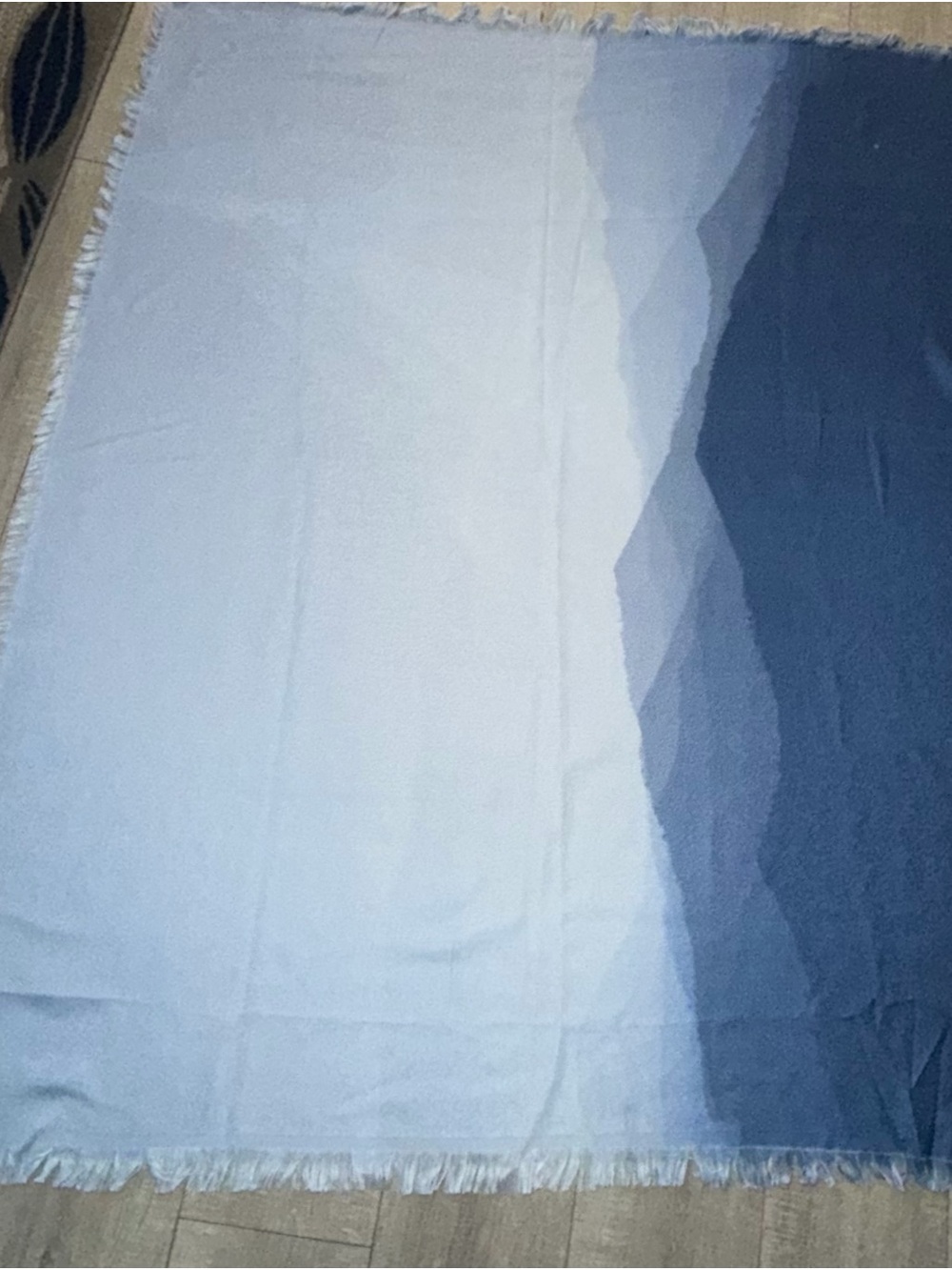 Blue Ombre Fringe Tablecloth Unbranded